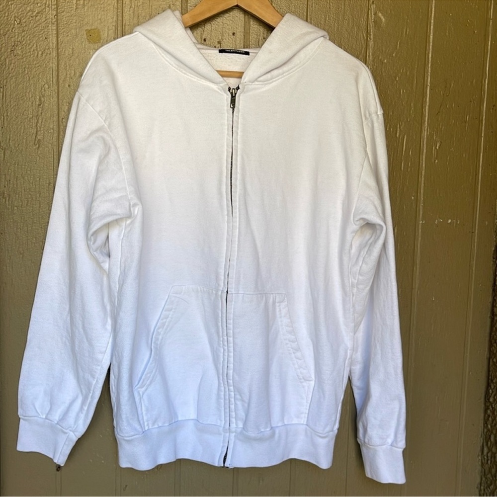 Talentless White Zip-Up Hoodie